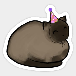 Happy Birthday Cat Siamese Sticker